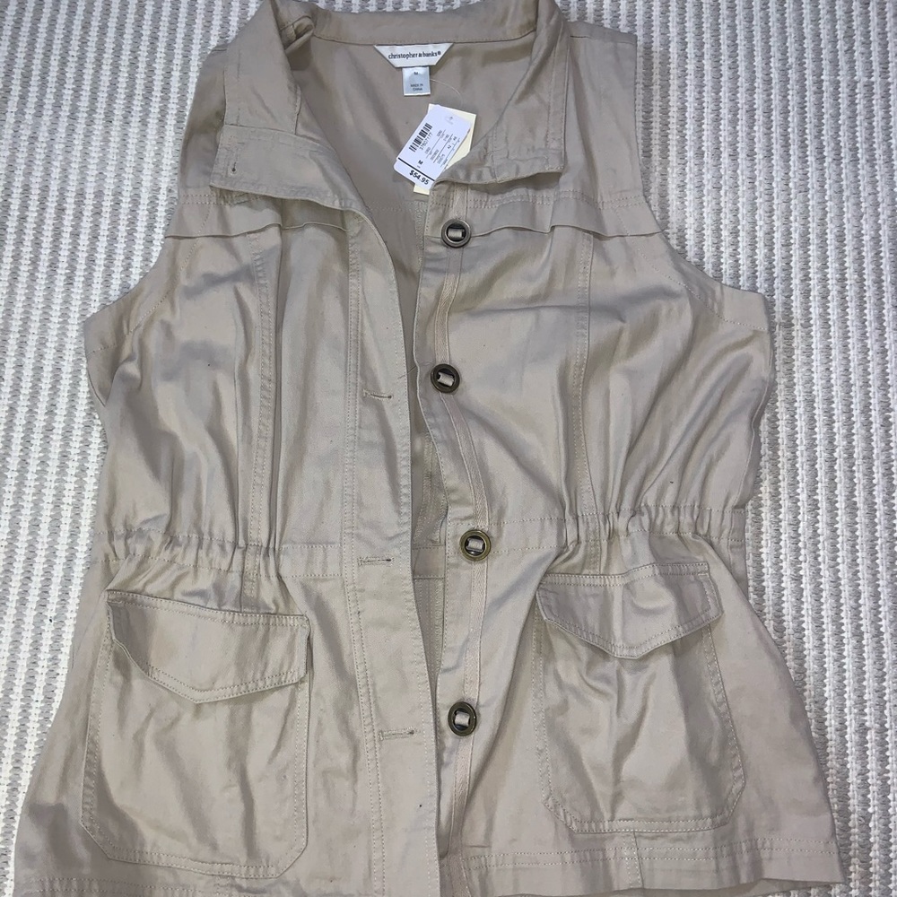 Christopher & Banks tan vest